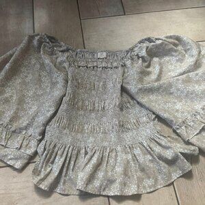 Adorbs Crop Top with Puffy Sleeves